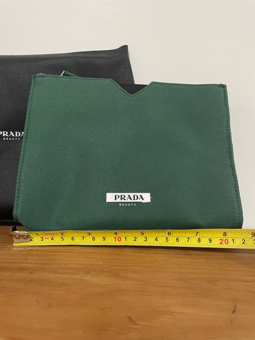 π PRADA Green Toiletry Pouch with Black Dust Bag - Picture 3 of 10